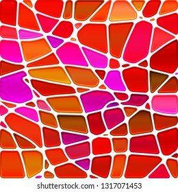 abstract vector stained-glass mosaic background - red and orange