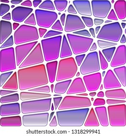 abstract vector stained-glass mosaic background - purple and violet