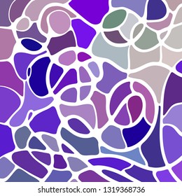 abstract vector stained-glass mosaic background - violet and gray