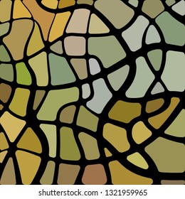 abstract vector stained-glass mosaic background - brown and gray
