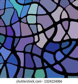 abstract vector stained-glass mosaic background - blue and gray