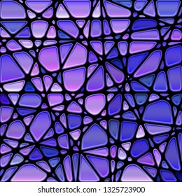 abstract vector stained-glass mosaic background - purple and violet