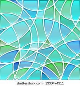abstract vector stained-glass mosaic background - blue circles