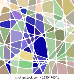 abstract vector stained-glass mosaic background - blue and green