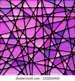 abstract vector stained-glass mosaic background - purple and violet