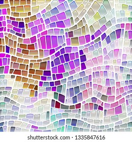 abstract vector stained-glass mosaic background - violet, brown and gray