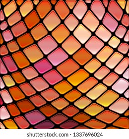abstract vector stained-glass mosaic background - orange and beige