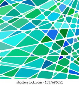 abstract vector stained-glass mosaic background - green and blue