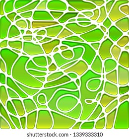 abstract vector stained-glass mosaic background - green and brown