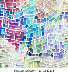 abstract vector stained-glass mosaic background - blue, purple and gray