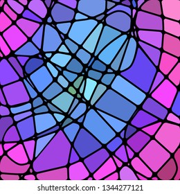 abstract vector stained-glass mosaic background - blue and violet