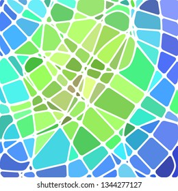 abstract vector stained-glass mosaic background - green and blue