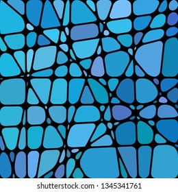 abstract vector stained-glass mosaic background - bright blue