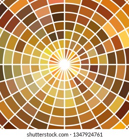 abstract vector stained-glass mosaic background - yellow and brown