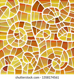 abstract vector stained-glass mosaic background - yellow and orange