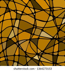 abstract vector stained-glass mosaic background - brown and yellow