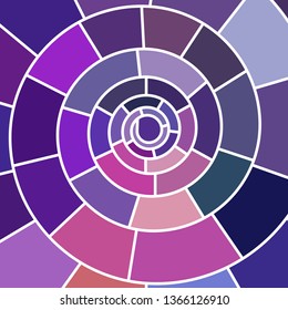 abstract vector stained-glass mosaic background - purple and violet spiral