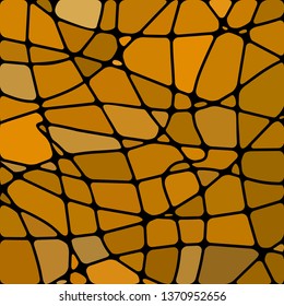 abstract vector stained-glass mosaic background - orange and brown