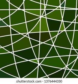 abstract vector stained-glass mosaic background - dark green