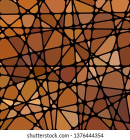 abstract vector stained-glass mosaic background - orange and brown