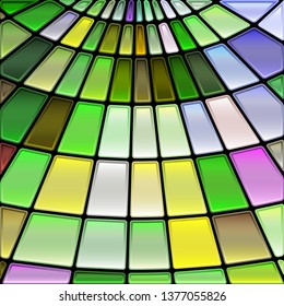 abstract vector stained-glass mosaic background - green and yellow