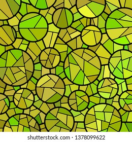 abstract vector stained-glass mosaic background - green and brown
