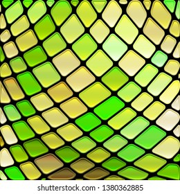 abstract vector stained-glass mosaic background - green and yellow