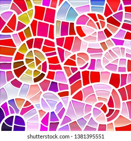 abstract vector stained-glass mosaic background - red and violet
