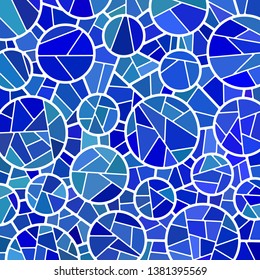 abstract vector stained-glass mosaic background - bright blue