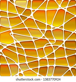 abstract vector stained-glass mosaic background - orange and yellow