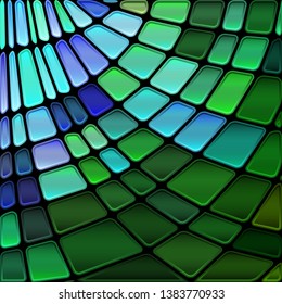abstract vector stained-glass mosaic background - green and blue