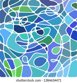 abstract vector stained-glass mosaic background - blue and green