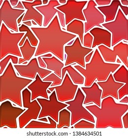 abstract vector stained-glass mosaic background - red stars