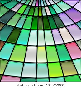 abstract vector stained-glass mosaic background - green and violet