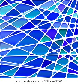 abstract vector stained-glass mosaic background - bright blue