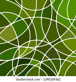 abstract vector stained-glass mosaic background - green circles