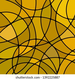 abstract vector stained-glass mosaic background - yellow circles