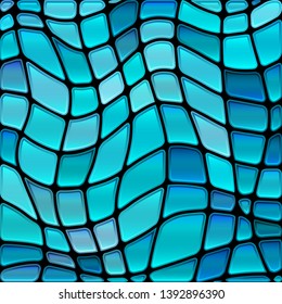 abstract vector stained-glass mosaic background - bright blue