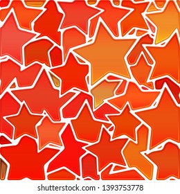 abstract vector stained-glass mosaic background - orange stars