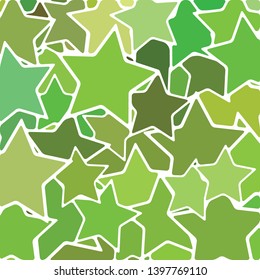 abstract vector stained-glass mosaic background - green stars