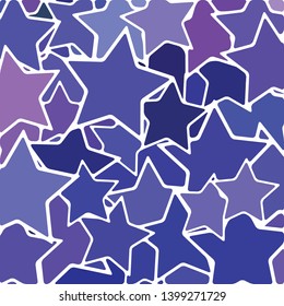abstract vector stained-glass mosaic background - blue and violet stars