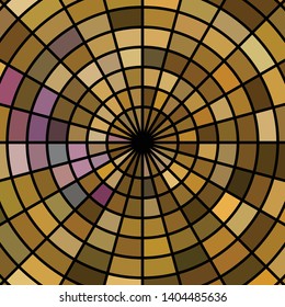 abstract vector stained-glass mosaic background - yellow and brown
