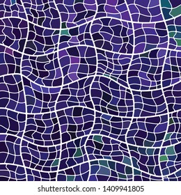 abstract vector stained-glass mosaic background - blue and violet