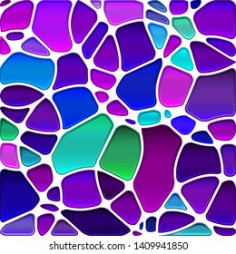 abstract vector stained-glass mosaic background - violet and green circles