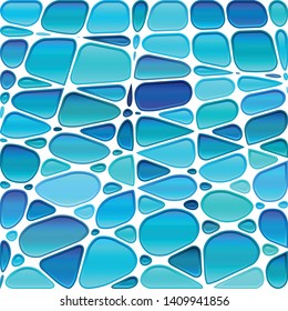 abstract vector stained-glass mosaic background - light blue