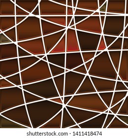 abstract vector stained-glass mosaic background - red and brown