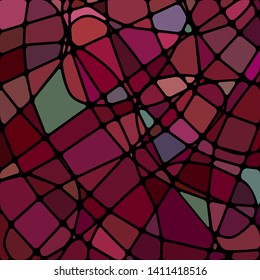 abstract vector stained-glass mosaic background - purple and red
