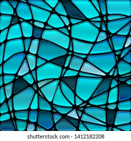 abstract vector stained-glass mosaic background - blue and gray