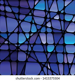 abstract vector stained-glass mosaic background - blue and violet