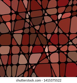 abstract vector stained-glass mosaic background - red and brown